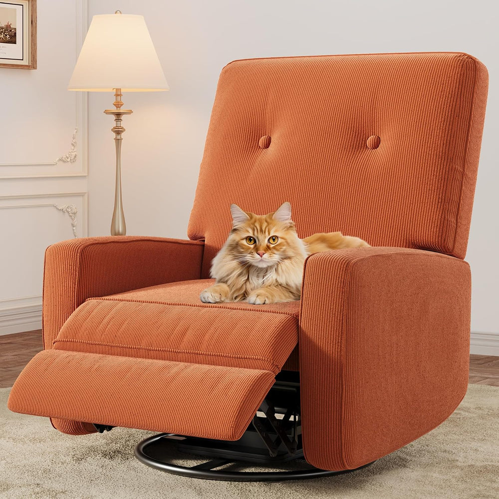 IDEALHOUSE 360° Recliner Chair with Adjustable Backrest & Footrest, Orange