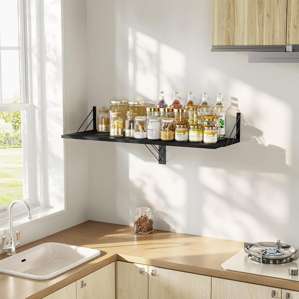 Love-KANKEI Wide Deep Floating Wall Shelves Set of 2,16"x12",Wood,B...