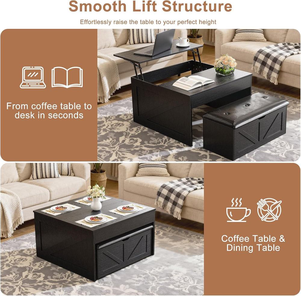 31.5" Lift Top Coffee Table with Storage