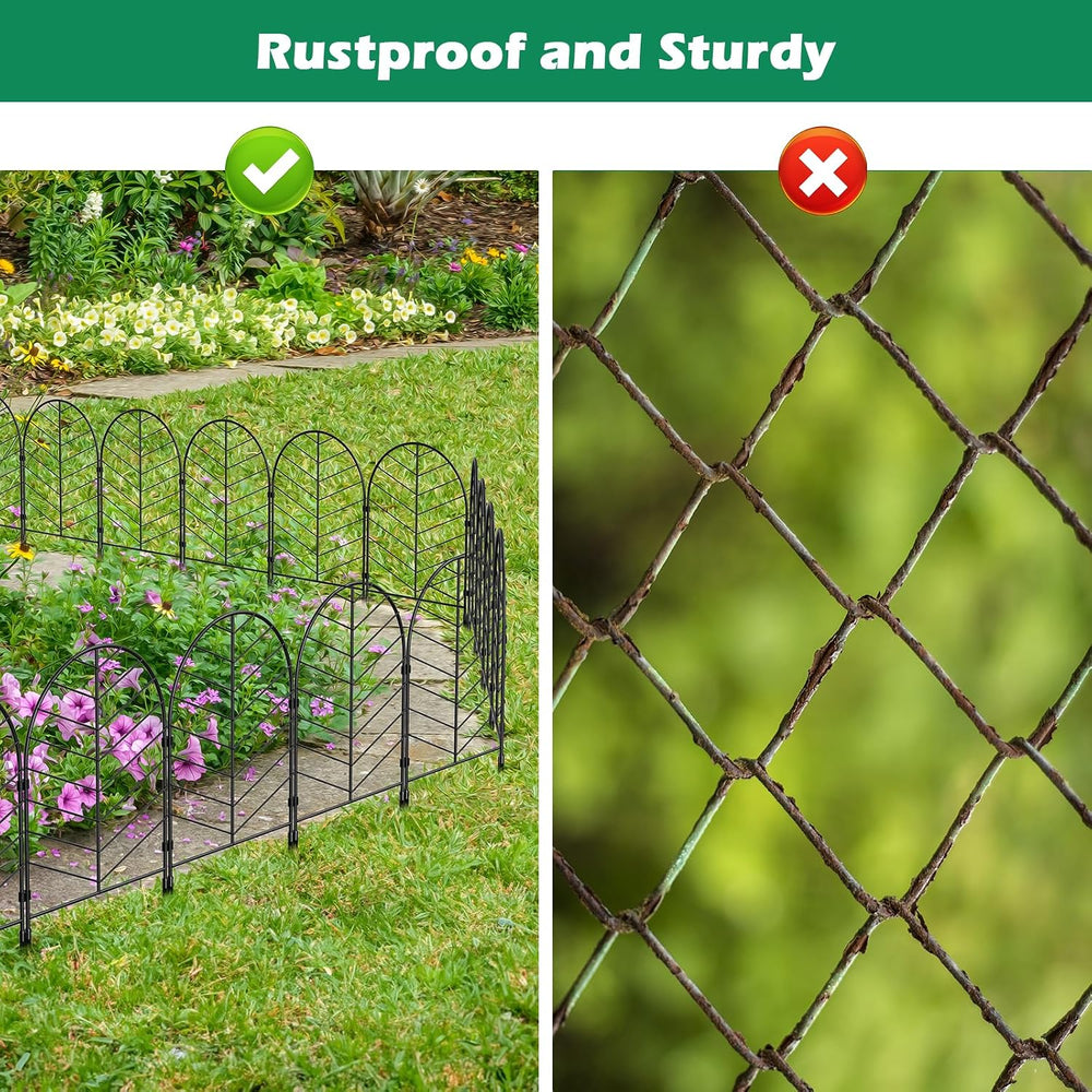 30 Pack Animal Barrier Garden Fence, Metal No Dig Panels, 32ft x 22in High