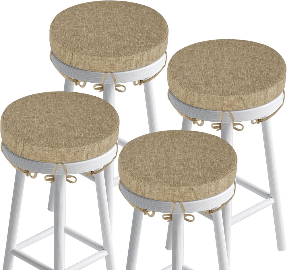 12 Inch Round Bar Stool Cushions with Non-Slip Bottom Beige
