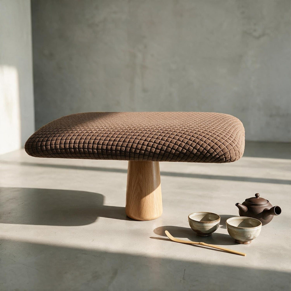 Meditation Bench Kneeling Stool Foldable Wooden Prayer Seat (Brown)