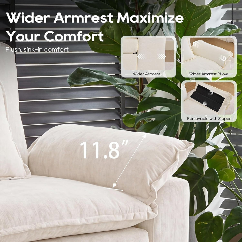 URRED Oversized Modular Sectional Sofa,Ivory:157" U Shaped