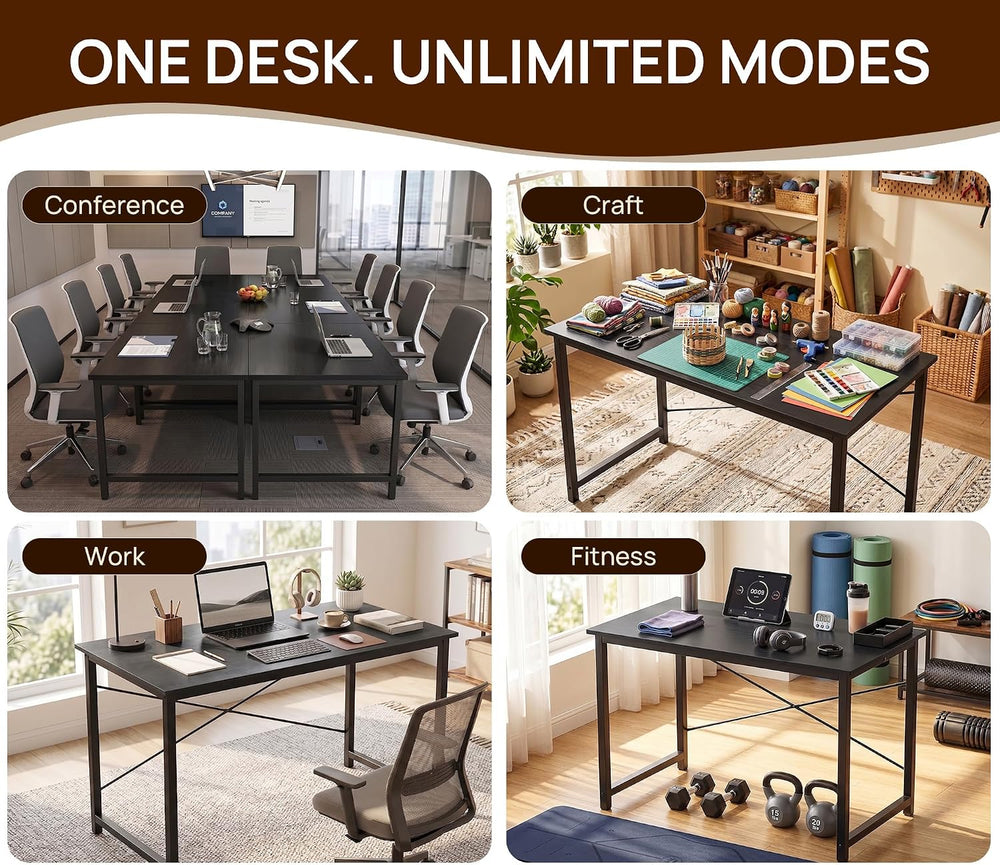 Alpen 44 Inch Computer Desk Office Desk & Writing Table for Home, Black