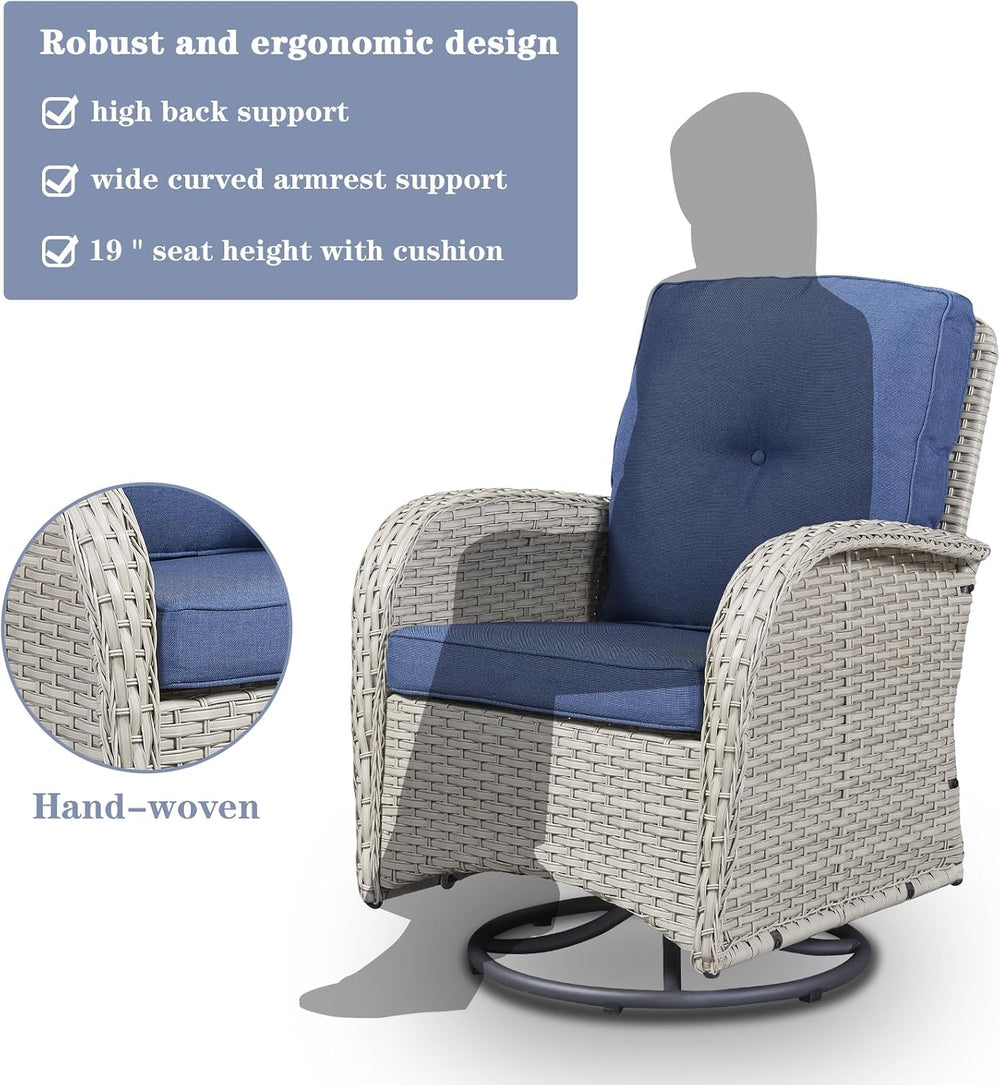Belord Patio Wicker Chairs Swivel Rocker - Outdoor Swivel Rocking Chairs Set ...