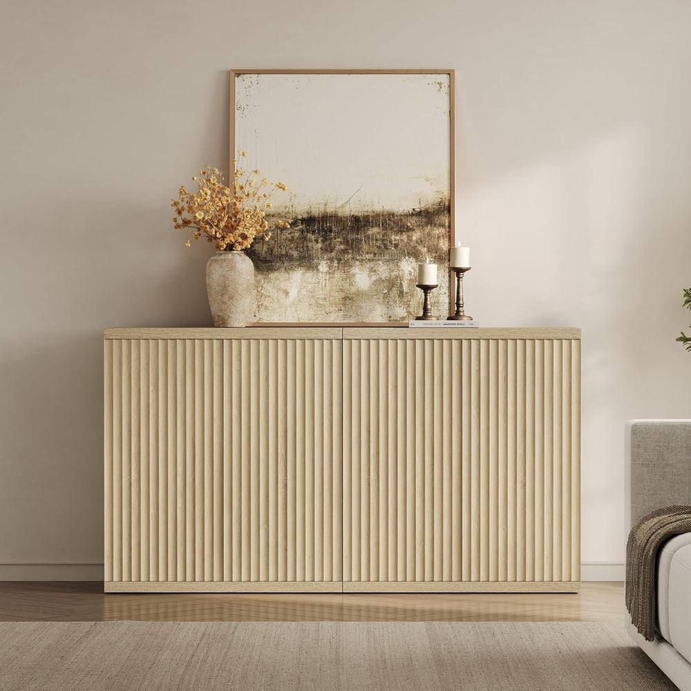 SICOTAS Buffet Cabinet with Storage Sideboard Cabinet with Doors & Shelves