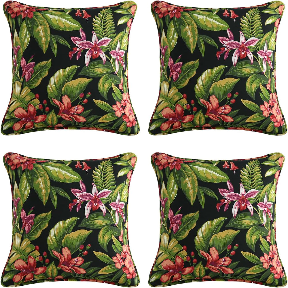 Outdoor Decorative Pillows Pack of 4, 16" x 16" Outdoor Pillow Set ...