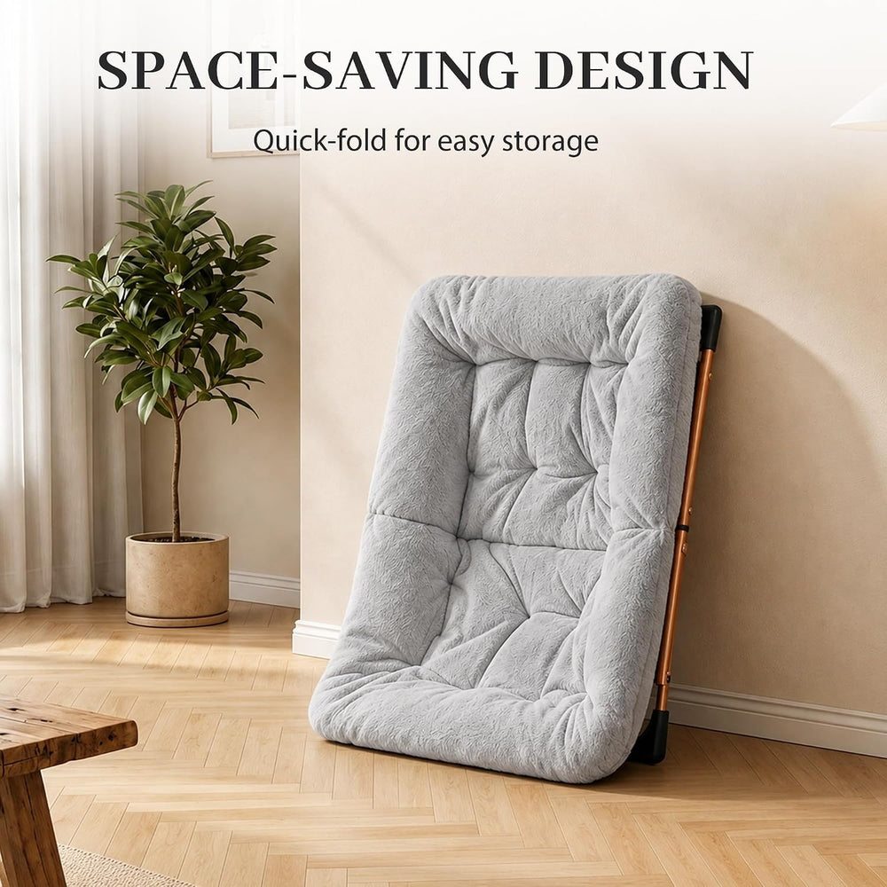Youtanic Comfy Oversized Saucer Chair with Ottoman,Soft Faux Fur Reading Loun...