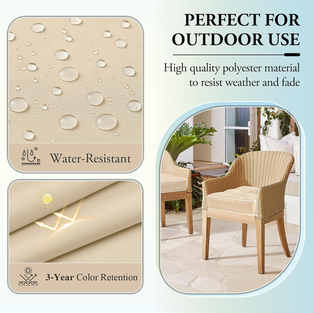 Wellsin Outdoor Chair Cushions Set of 2, Patio Cushions for Outdoor Furniture...