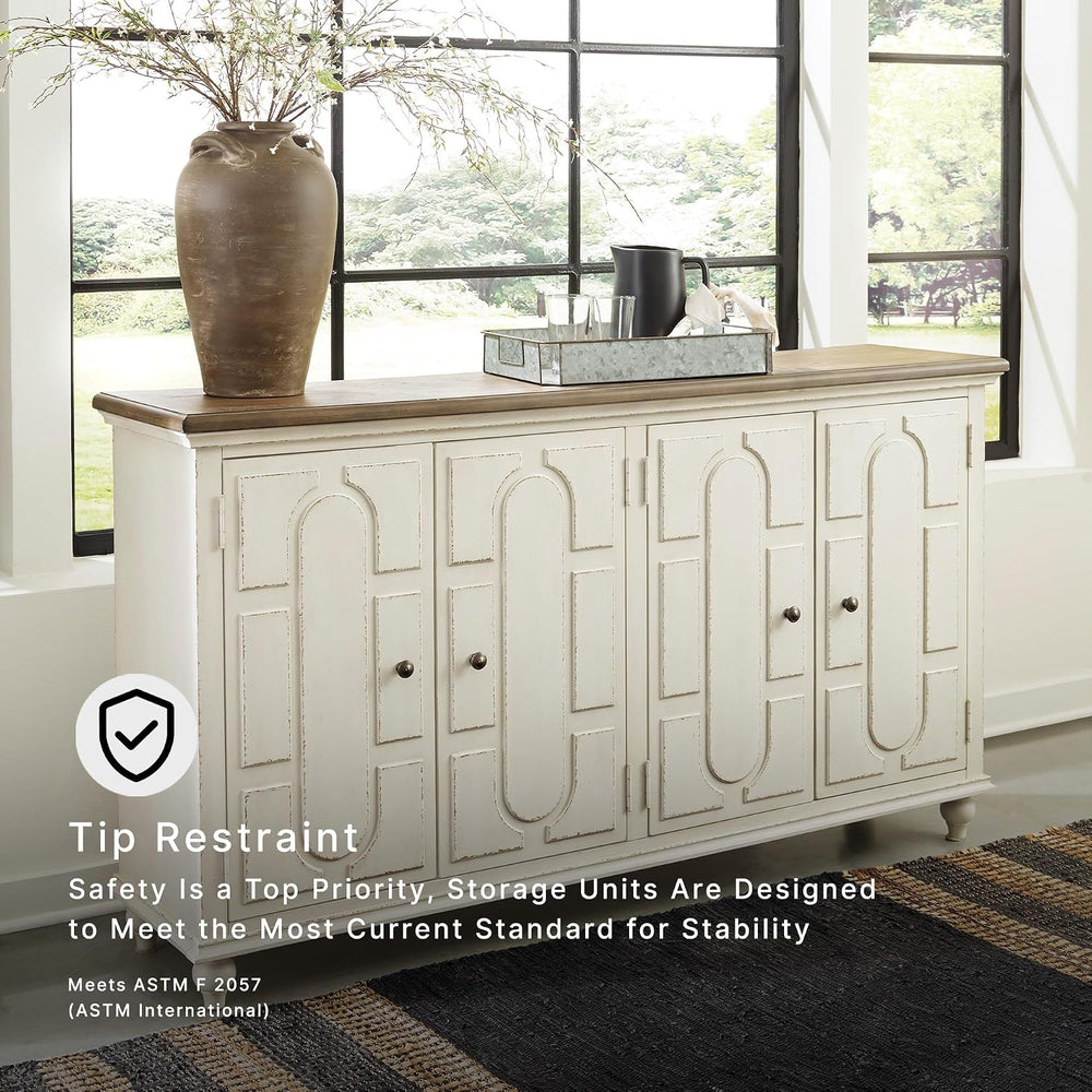 Signature Design by Ashley Roranville 69" Sideboard Buffet Accent Cabinet