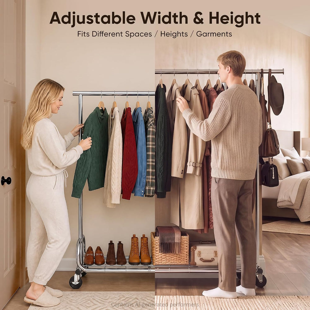 HOKEEPER Clothing Racks Heavy Duty Clothes Rack Adjustable Garment Rack