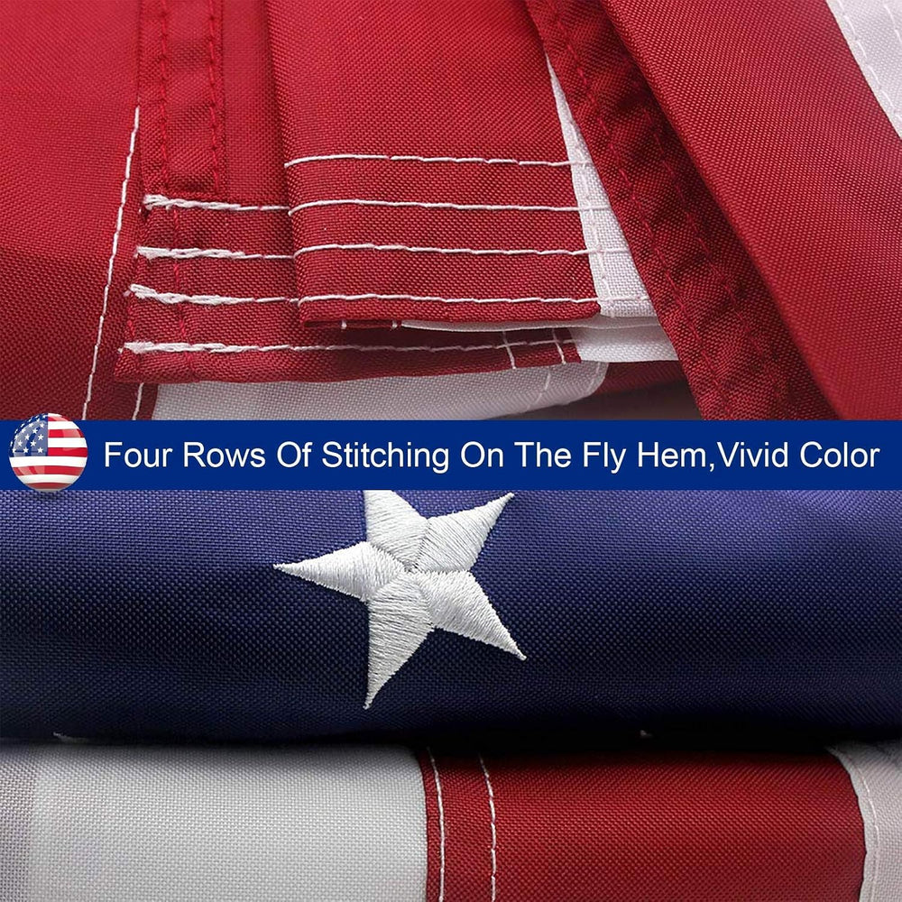 5x8 American Flag for Outside, Best Embroidered Stars And Sewn Stripes, 210D ...
