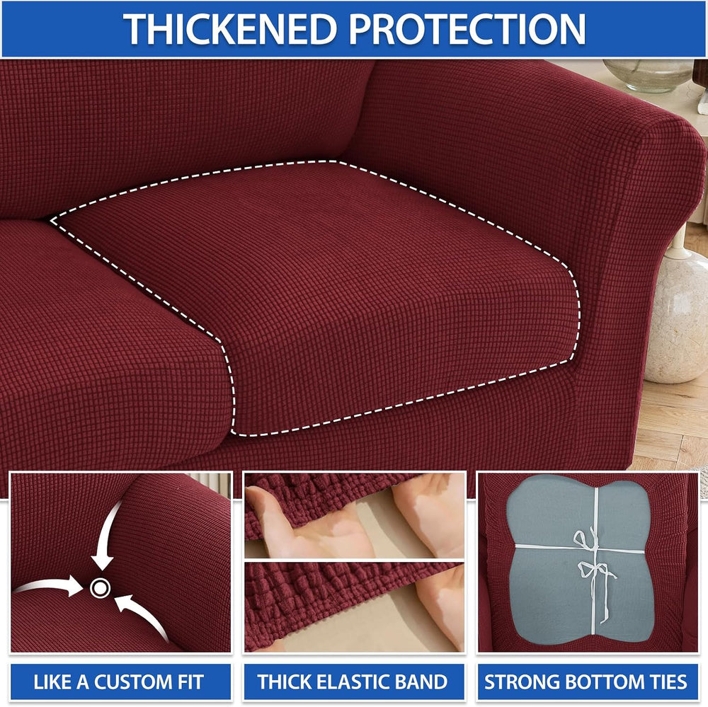 ZNSAYOTX 2 Piece Chair Covers with Arms for Living Room, Super Soft Armchair ...