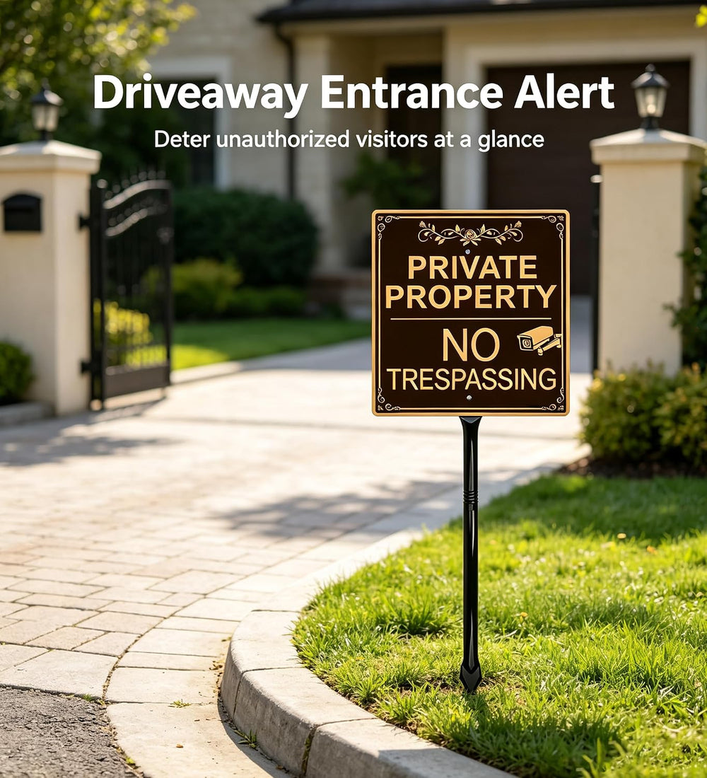 2Pack Private Property No Trespassing Sign with 36“ Stakes