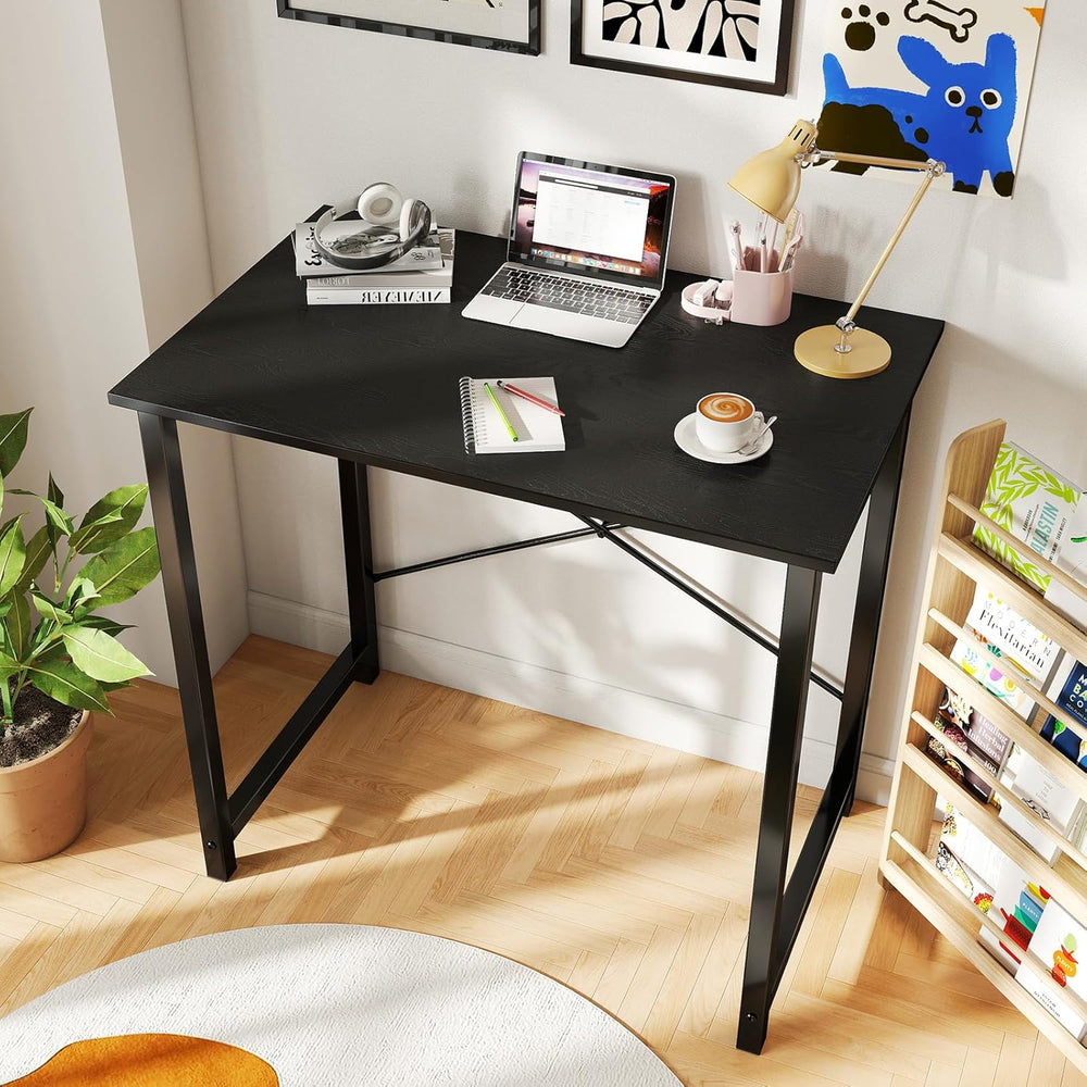 DUMOS 32 Inch Small Computer Desk, Home Office Desks for Bedroom, Black