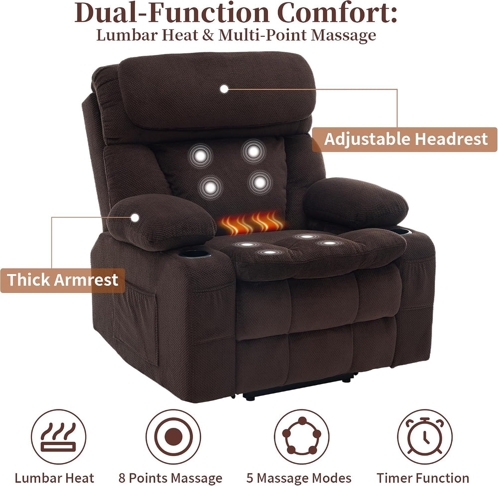 Oversized Dual Motor Power Lift Recliner for Elderly