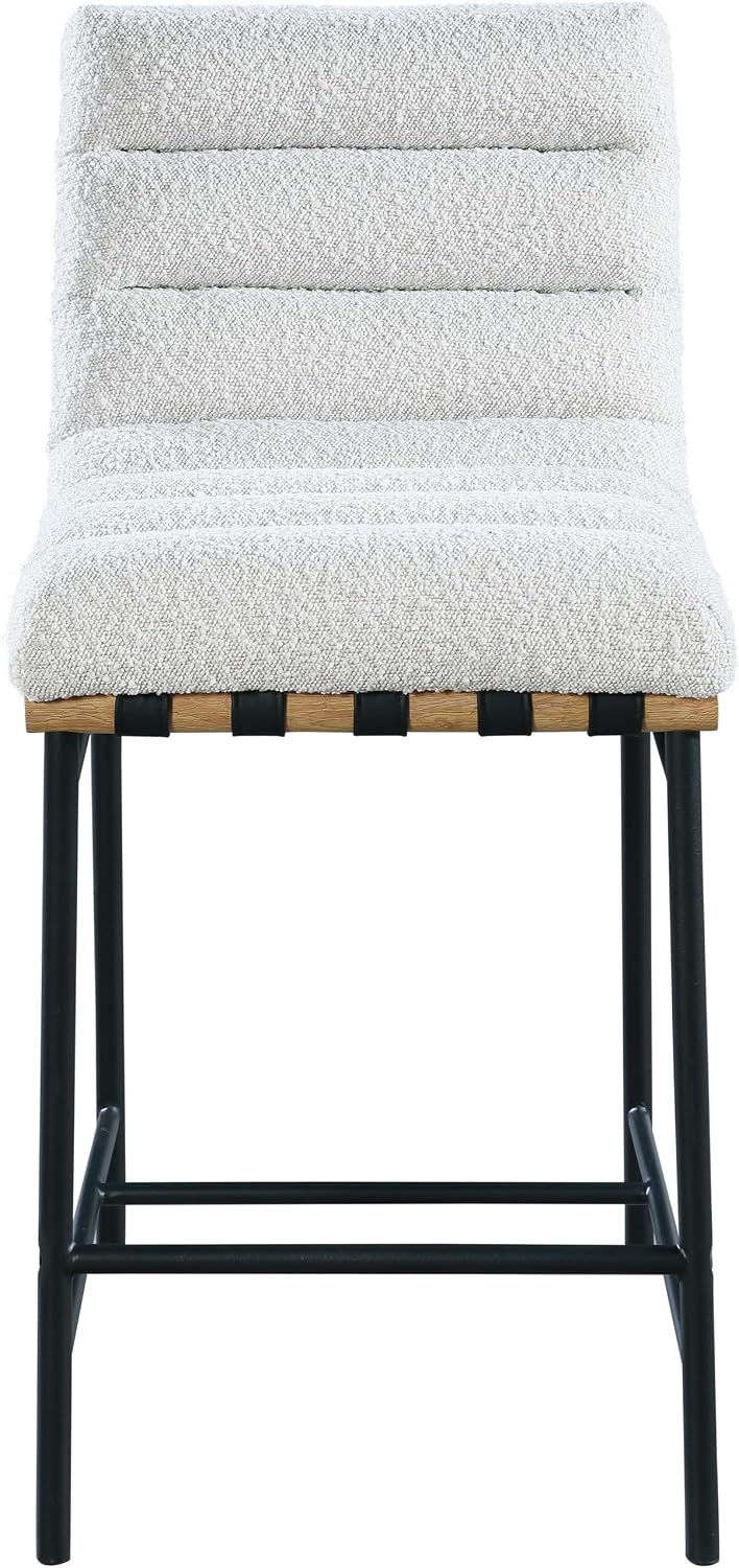 Meridian Furniture 857Cream-C Burke Collection Modern | Contemporary Boucle F...