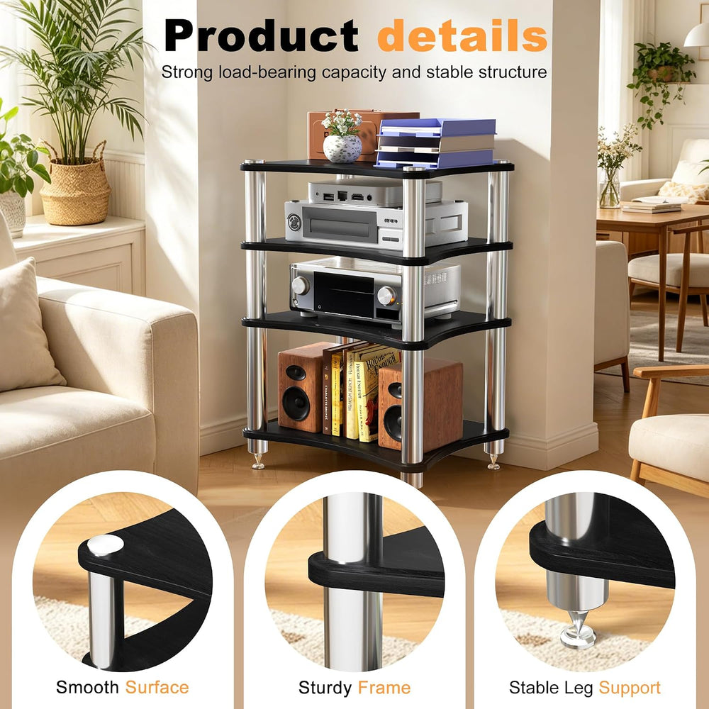 4 Tier AV Media Stand Stereo Cabinets for Audio Equipment
