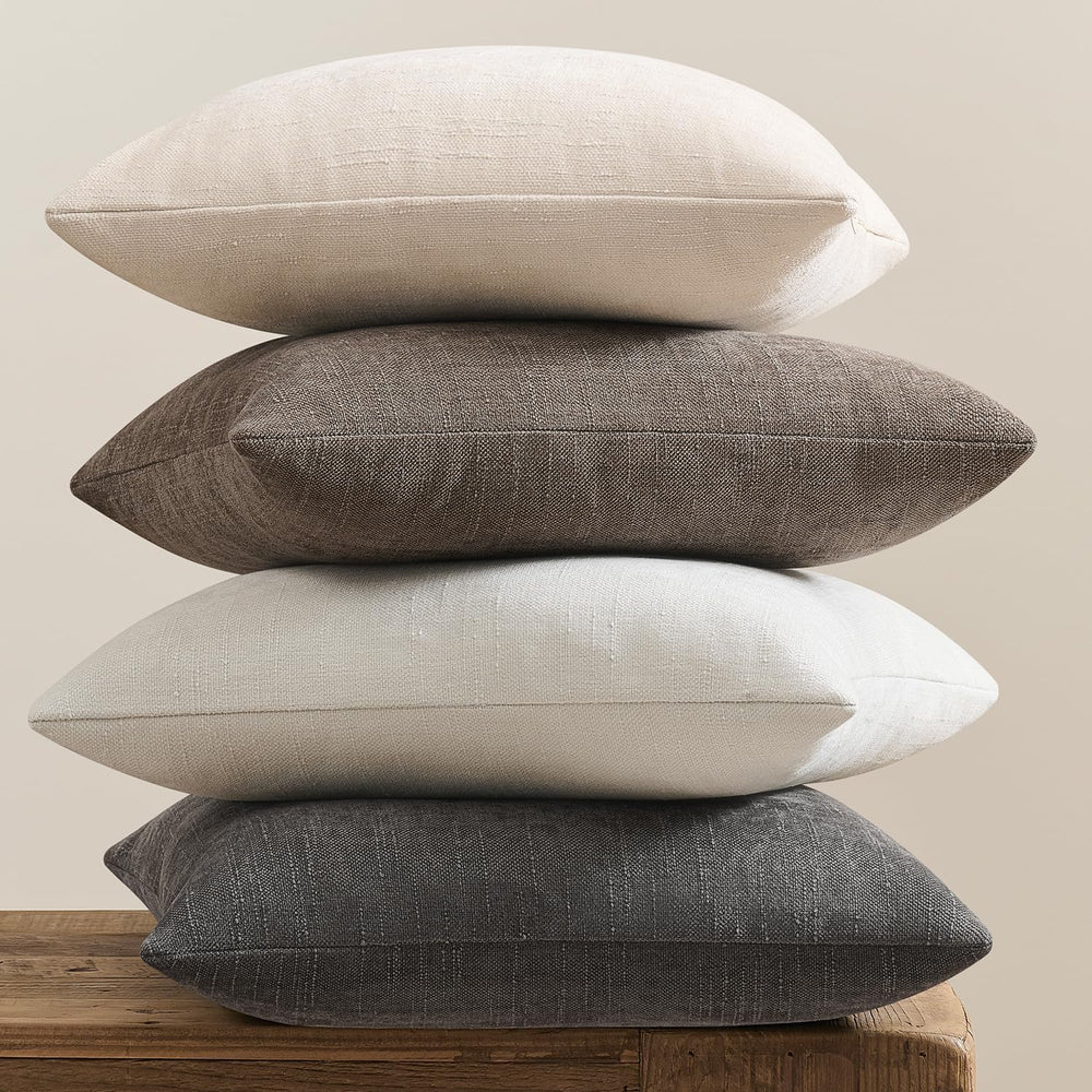 Pack of 4 Throw Pillow Covers 20x20 Inch Chenille Textured Neutral Soft Pillo...