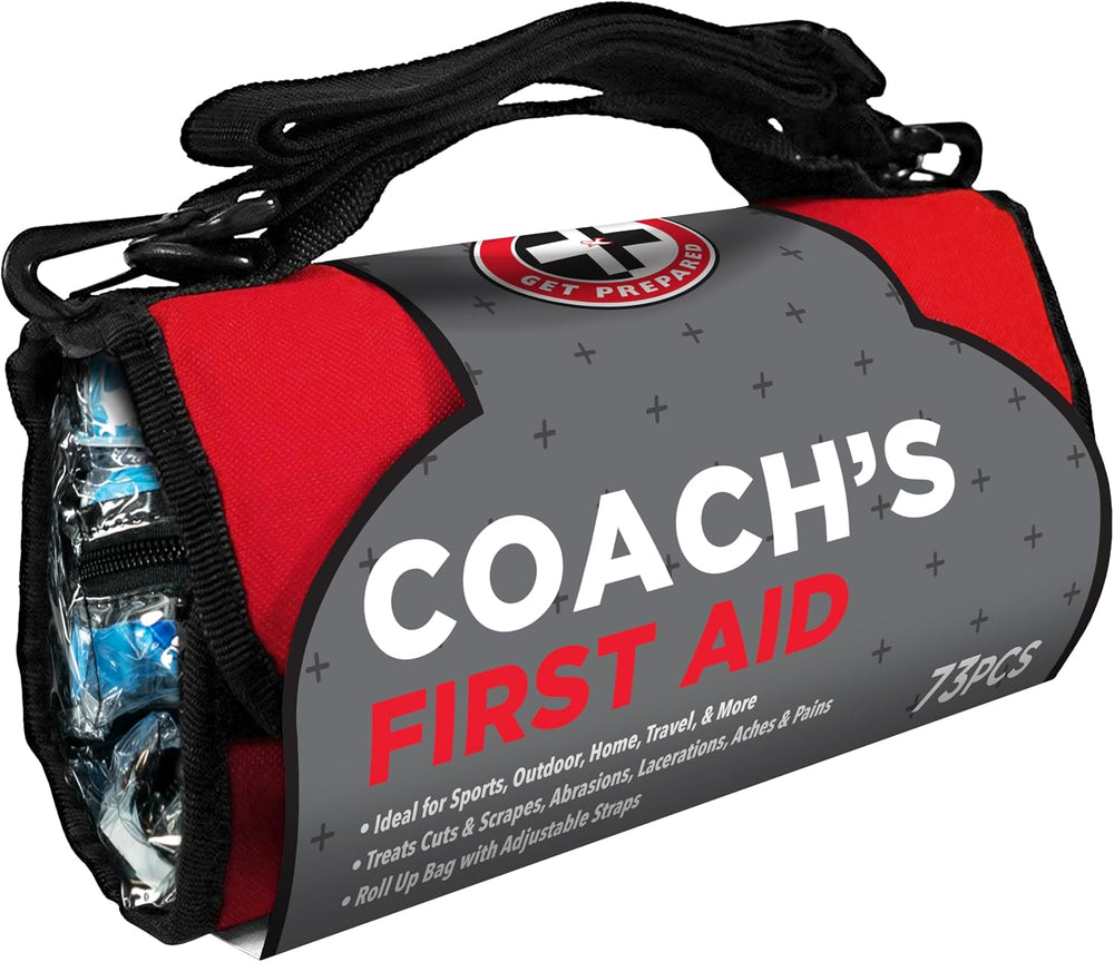 Be Smart Get Prepared Coach’s First Aid Kit 73 Pc Hanging Rollup Bag Sports