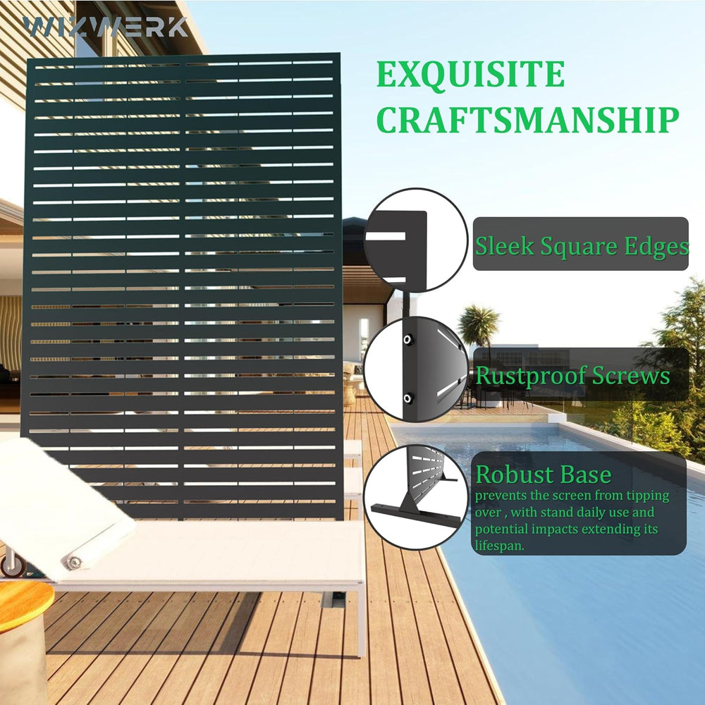 6FT Outdoor Metal Privacy Screen โ Decorative Privacy Fence and Room/Garden D...