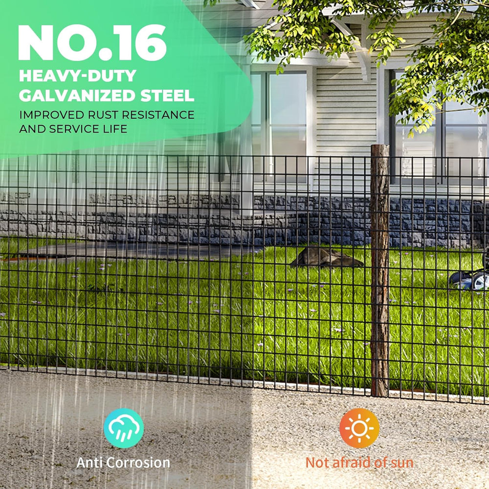 Garden Fence Black PVC Coated Welded Wire Fencing 24 Inch x 100 Foot, 2 Inch ...