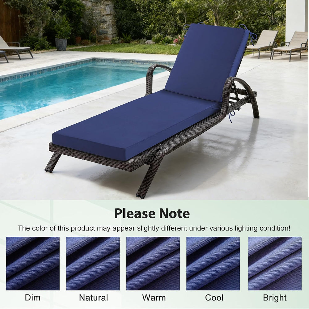 Chaise Lounge Cushions Outdoor, 72x 21x 3 Inch Waterproof & Fade-Resistan...