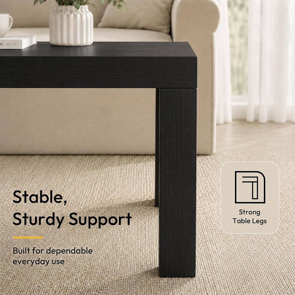 Bayan Coffee Table, Square Side Table or Small Spaces, Living Room, Black