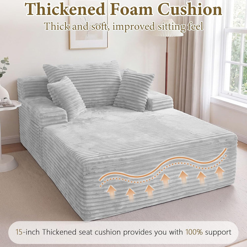 65" Oversized Boneless Chaise Lounge Chair, Cloud Reading Chair