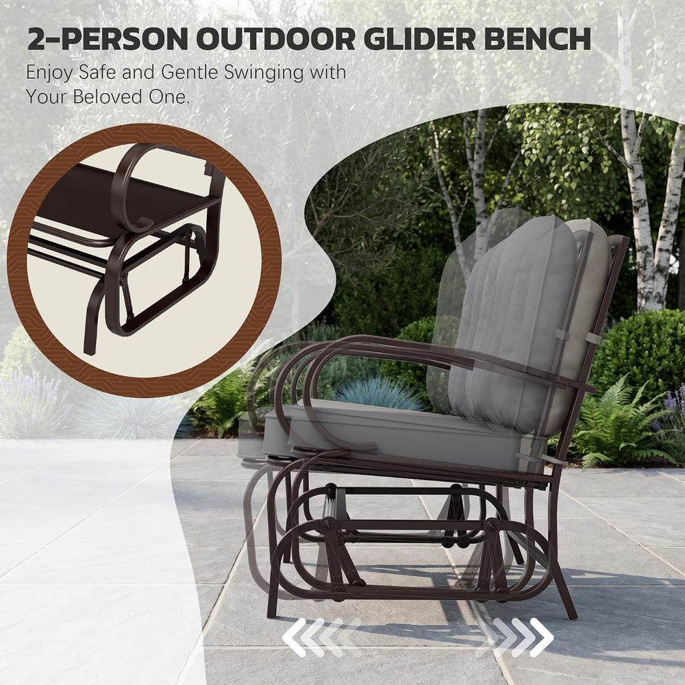 Incbruce Outdoor Textilene Glider Rocking Chair Patio Glider Bench for 2 Pers...