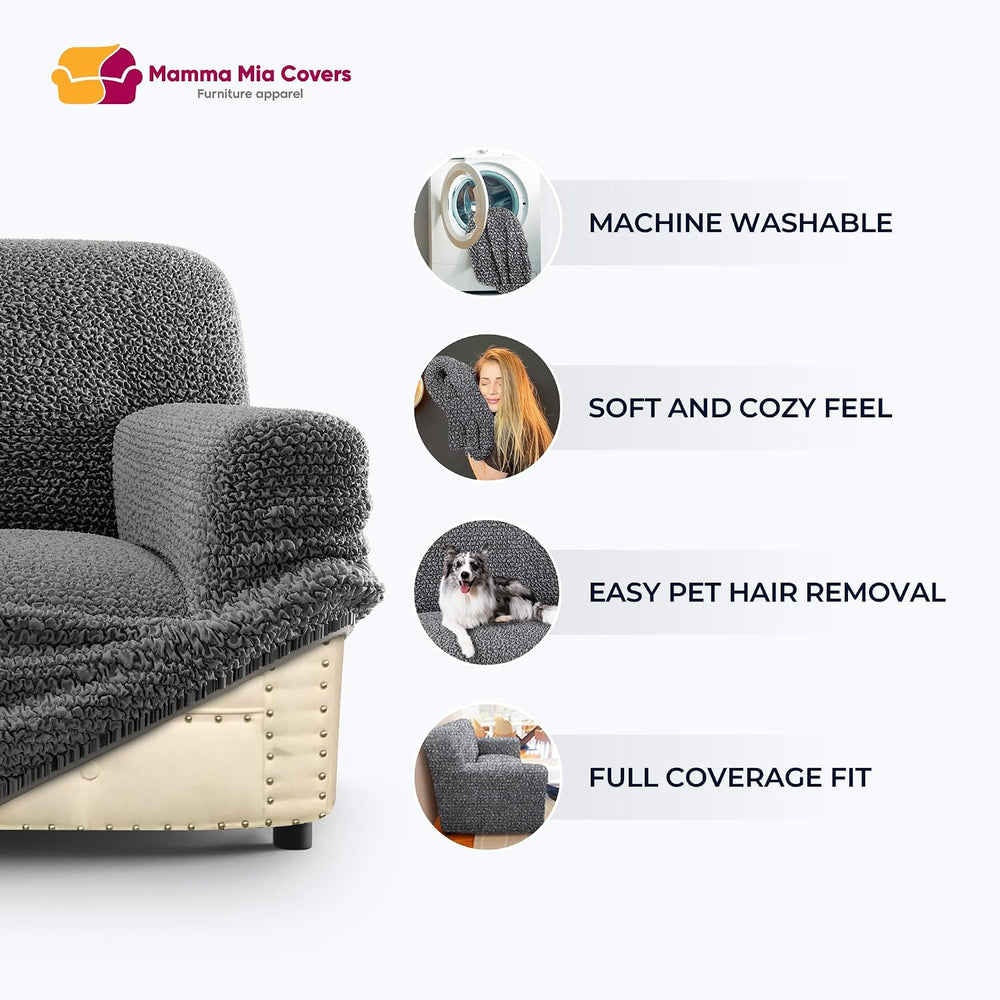 PAULATO Stretch Chaise Lounge Slipcover 1-Piece Non-Slip – Soft Elastic Loung...