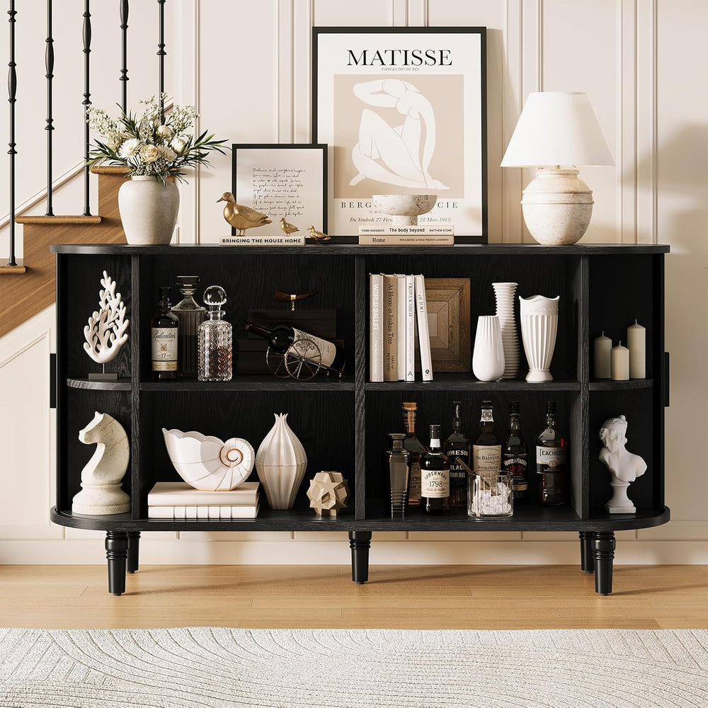 55" Sideboard Buffet Cabinet with Storage - Fluted Credenza Storage Cabinet