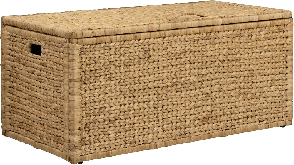 eHemco Water Hyacinth Bedding Storage Trunk, Natural, 42x20x18.5