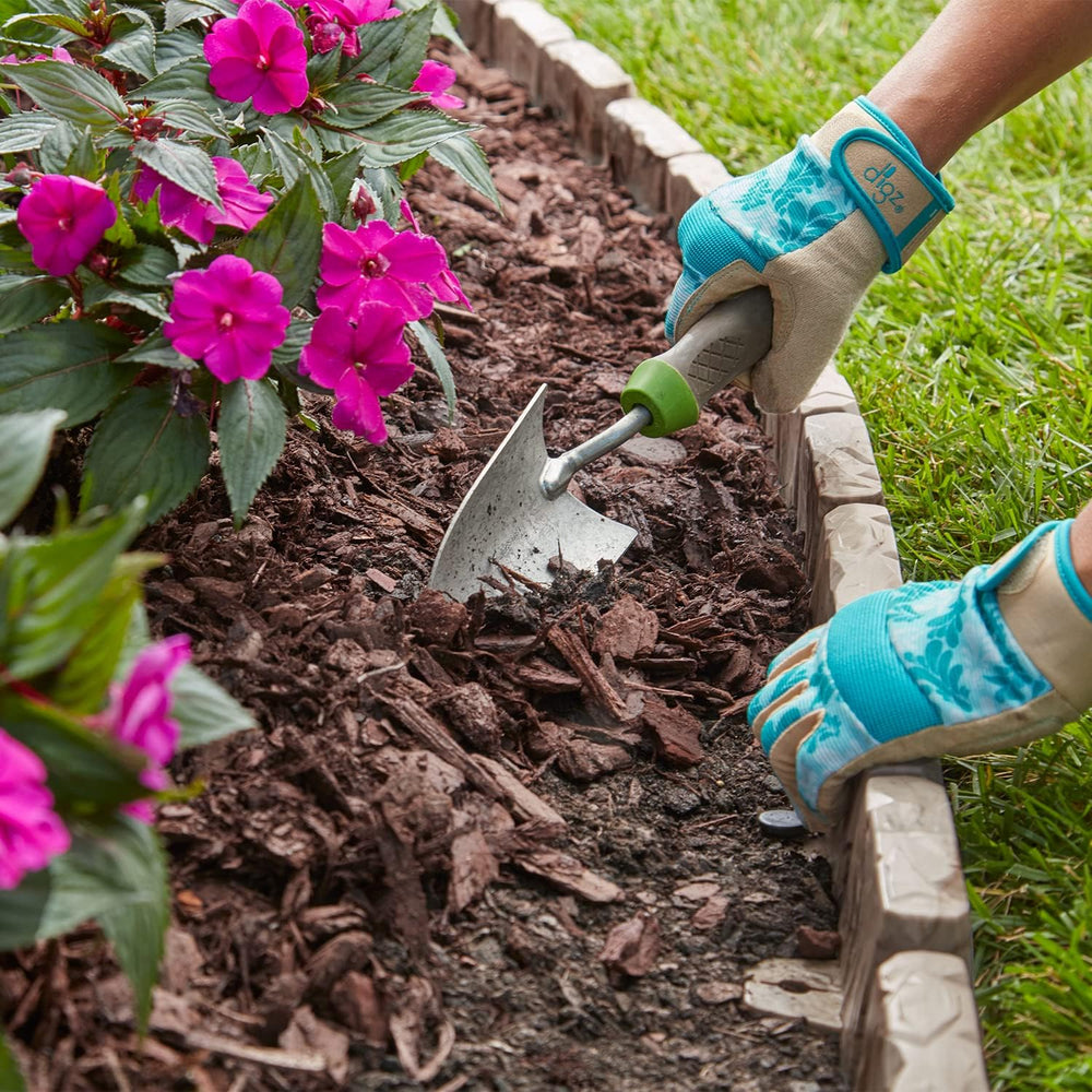 EasyFlex No-Dig Landscape Edging with Anchoring Spikes, 2.7 in Tall Decorativ...