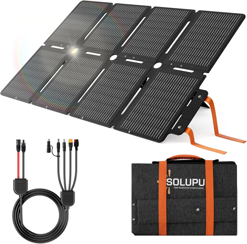 SOLUPUP 100W Portable Solar Panels-24% High Efficiency-Compact 8-fold Design ...