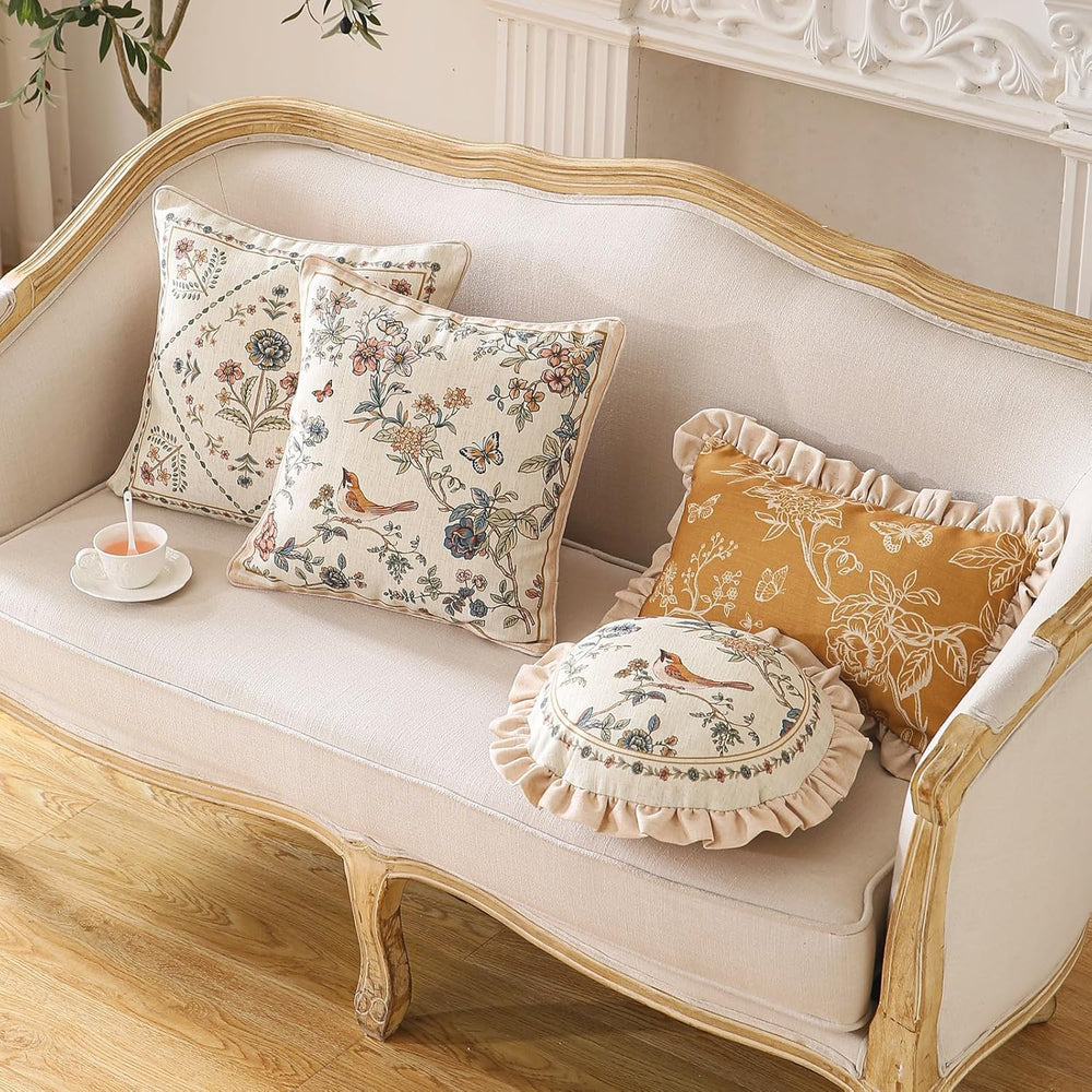 ISAENNE Designer Printed Square Throw Pillow Cover,Set of 2,18"x18"