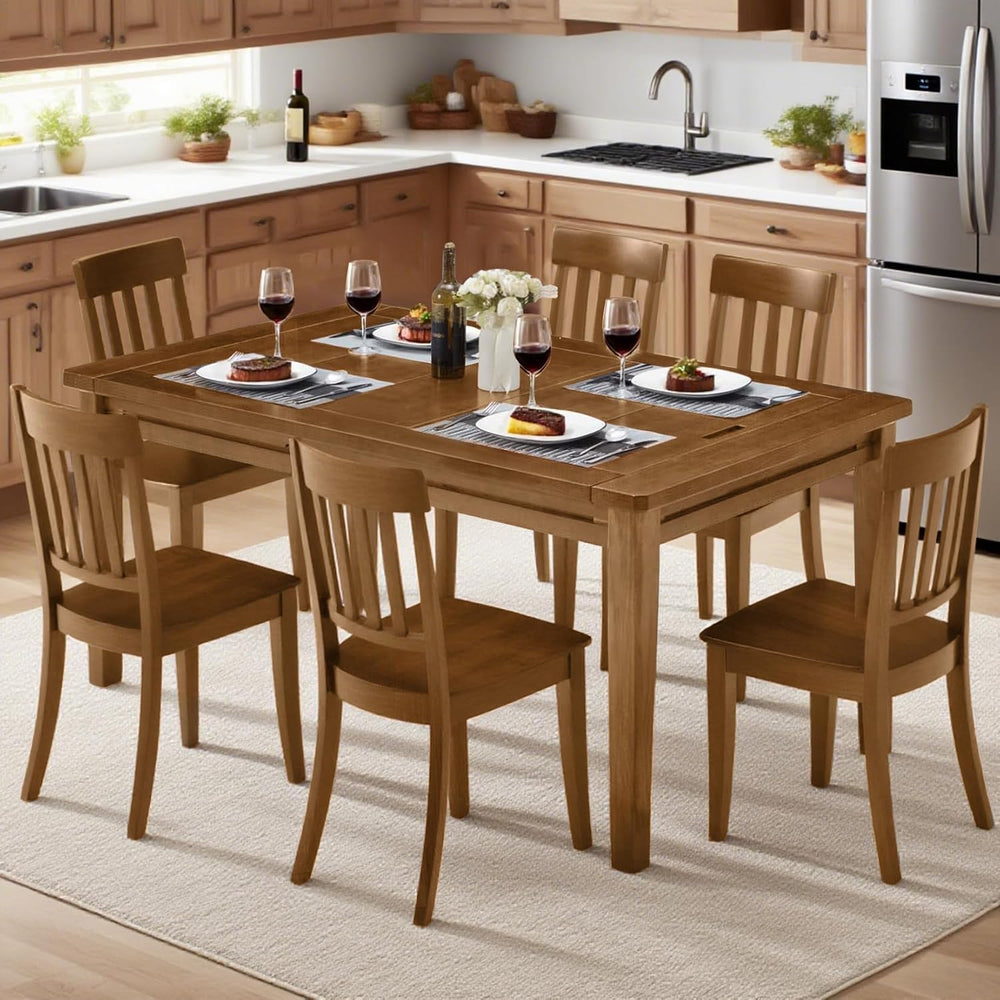 63"x39" Board Game Table with Removable Top Solid Wood Dining/Gamin...