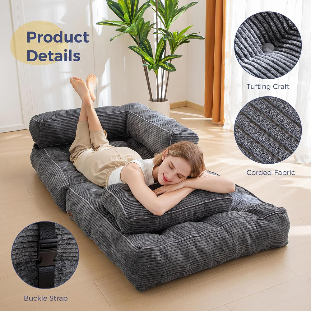 MAXYOYO Folding Sofa Bed, Convertible Chair Bed with Pillow
