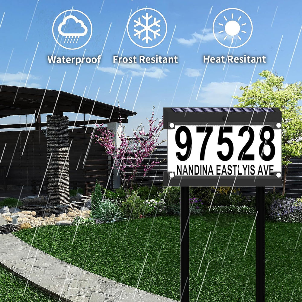 Acrylics Solar Address Numbers Sign for House with Double Stakes