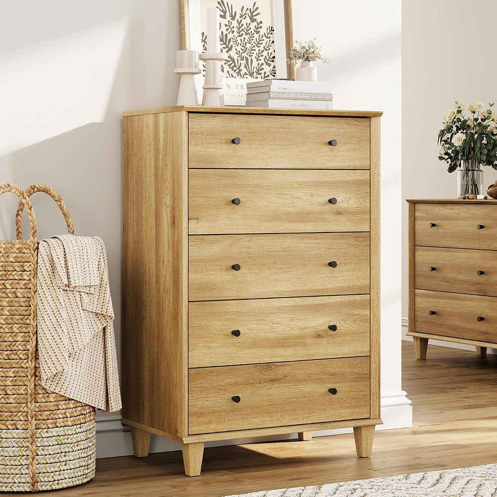FENSULN Buffet Sideboard Cabinet with Drawer Light Oak