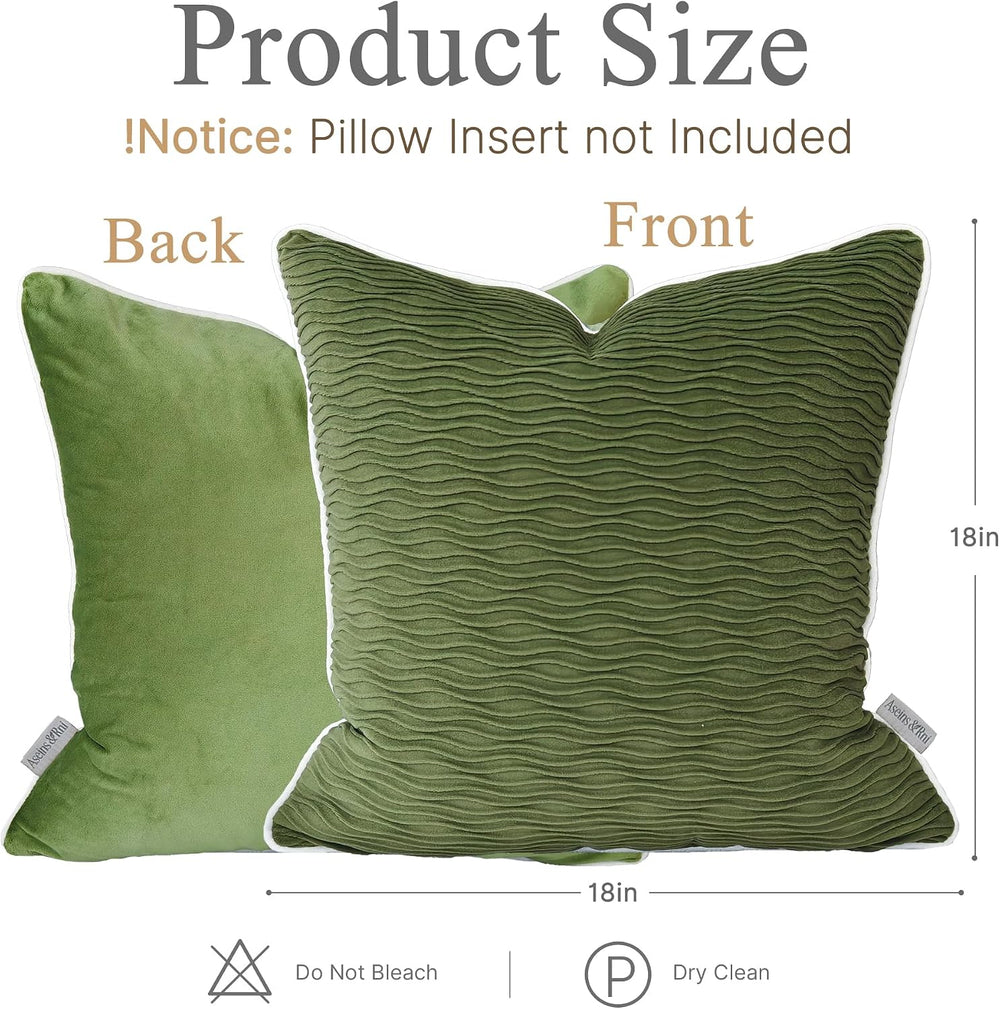 Moss Green Decorative Throw Pillow Covers 18"x18"