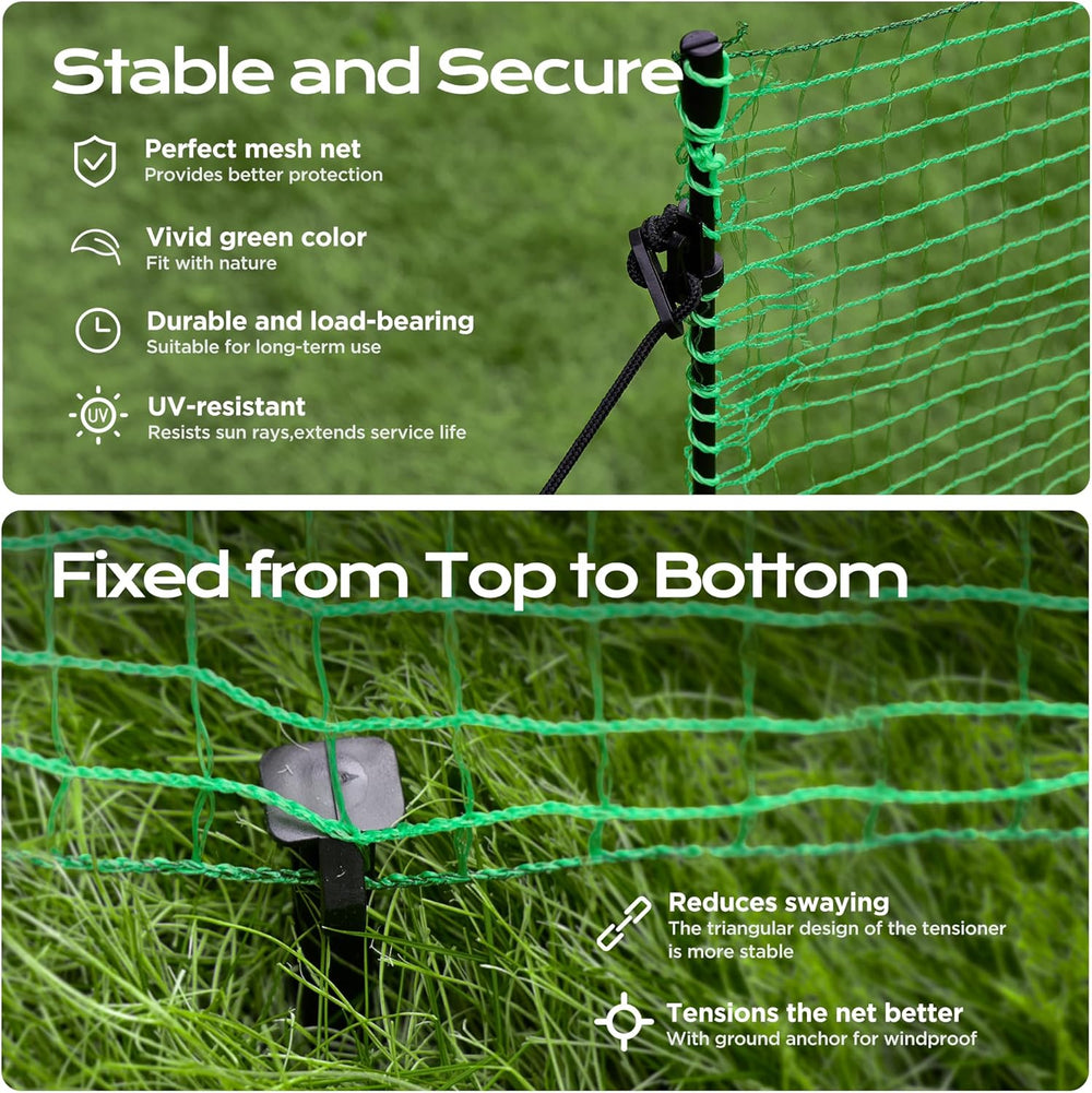 Temporary Fence with Step in Stakes,3‘x50‘ Safety Barrier for Dog Snow Plasti...