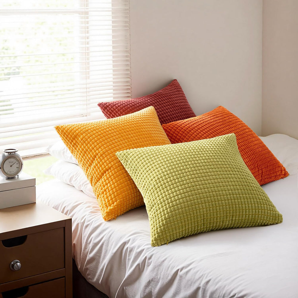 MIULEE Fall Decorative Pillow Covers 20x20 Inch Set of 4 Yellow Orange