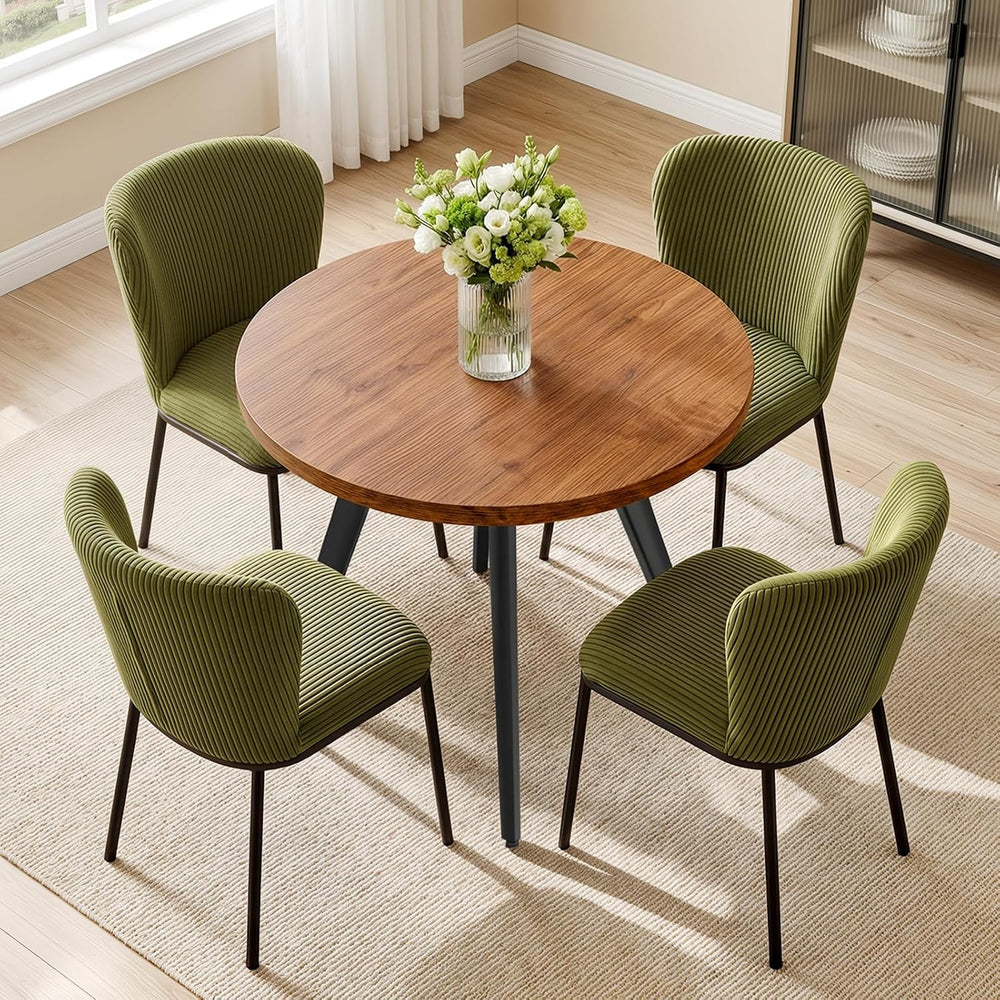 31.5" Round Dining Table Set for 4, Small Kitchen Table and Chairs Set