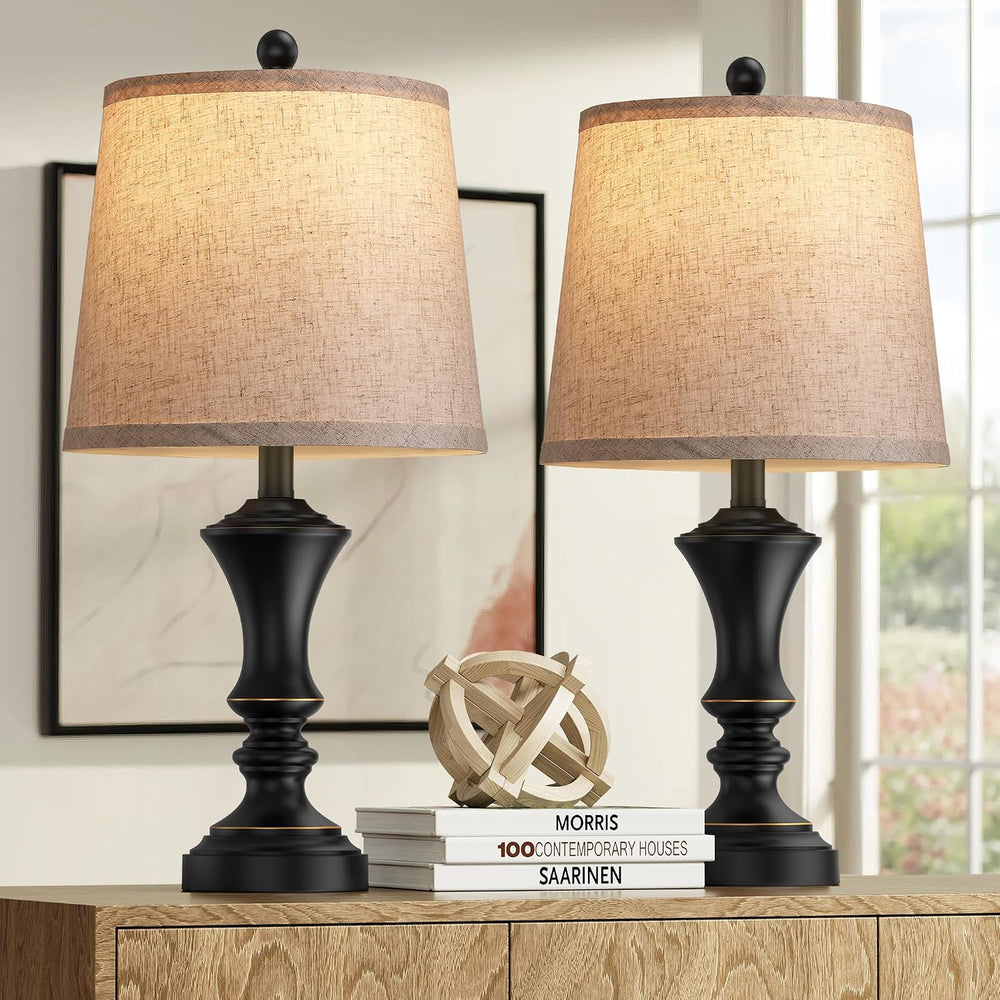 ROTTOGOON Retro Table Lamps Set of 2, Nightstand Lamp for Bedroom Vintage Rus...