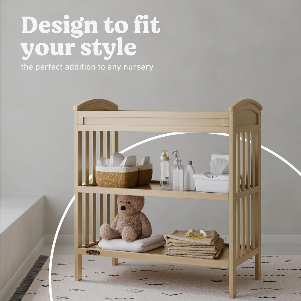 Graco Benton Changing Table with Water-Resistant Changing Pad, Driftwood