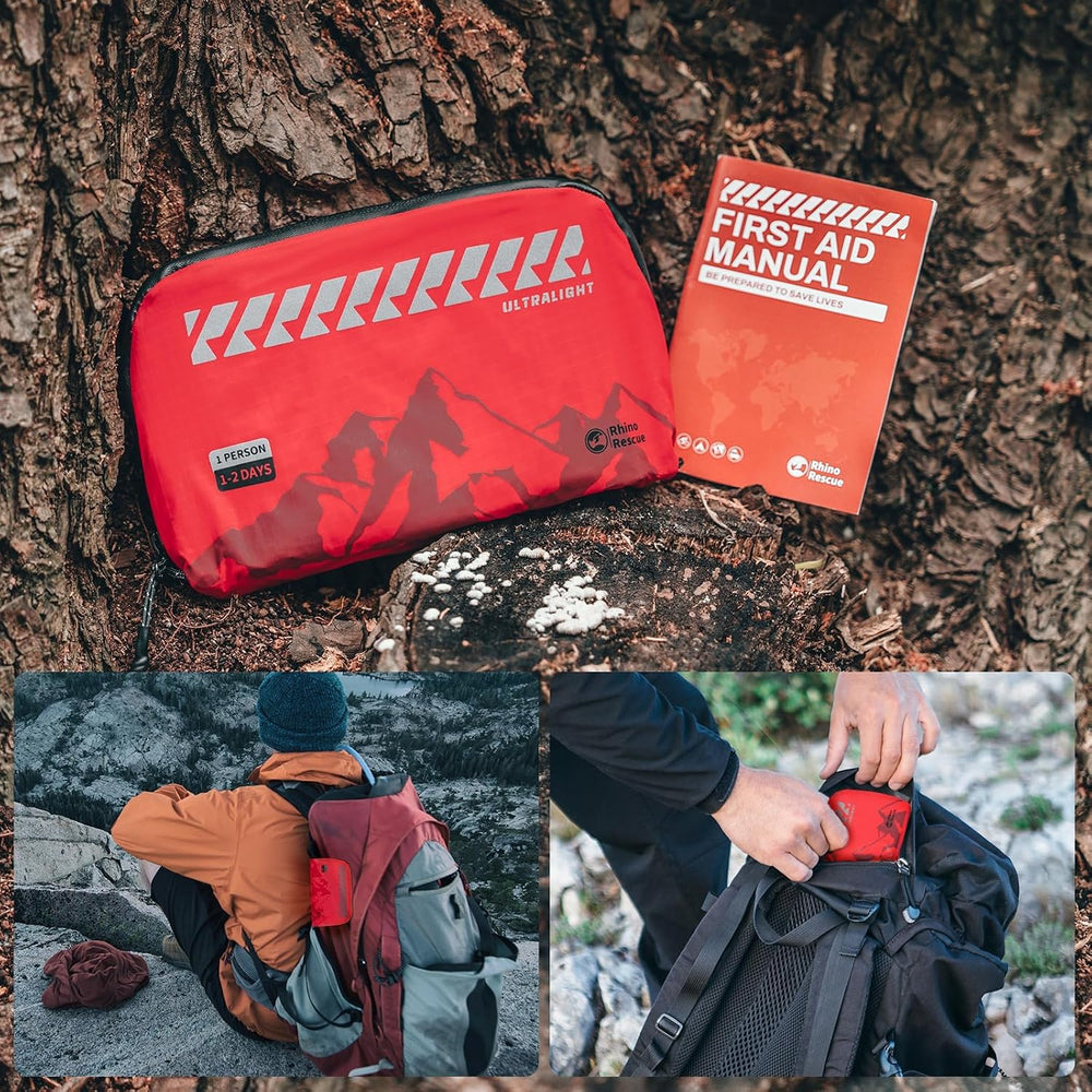 RHINO RESCUE Small Ultralight First Aid Kit, Water-Resistent Medical Kit
