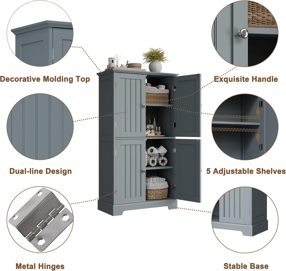 ChooChoo Bathroom Floor Cabinet with Adjustable Shelves