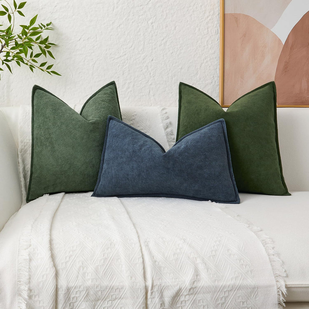 Kevin Textile Soft Waterproof Pillow Covers 26x26 Inch 2 Pack, Moss Green