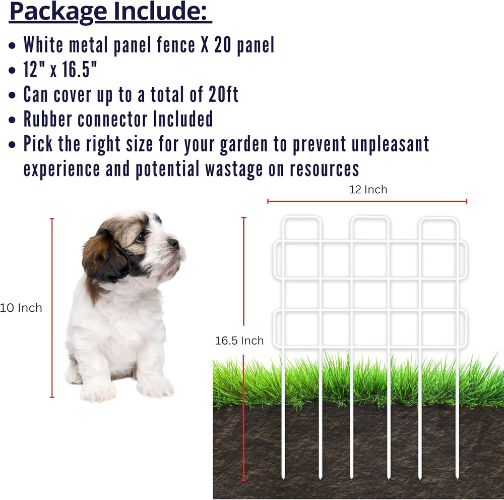 ShopLaLa Garden Fence Border (20 Panels) 12inx16.5in Animal Barrier Fences